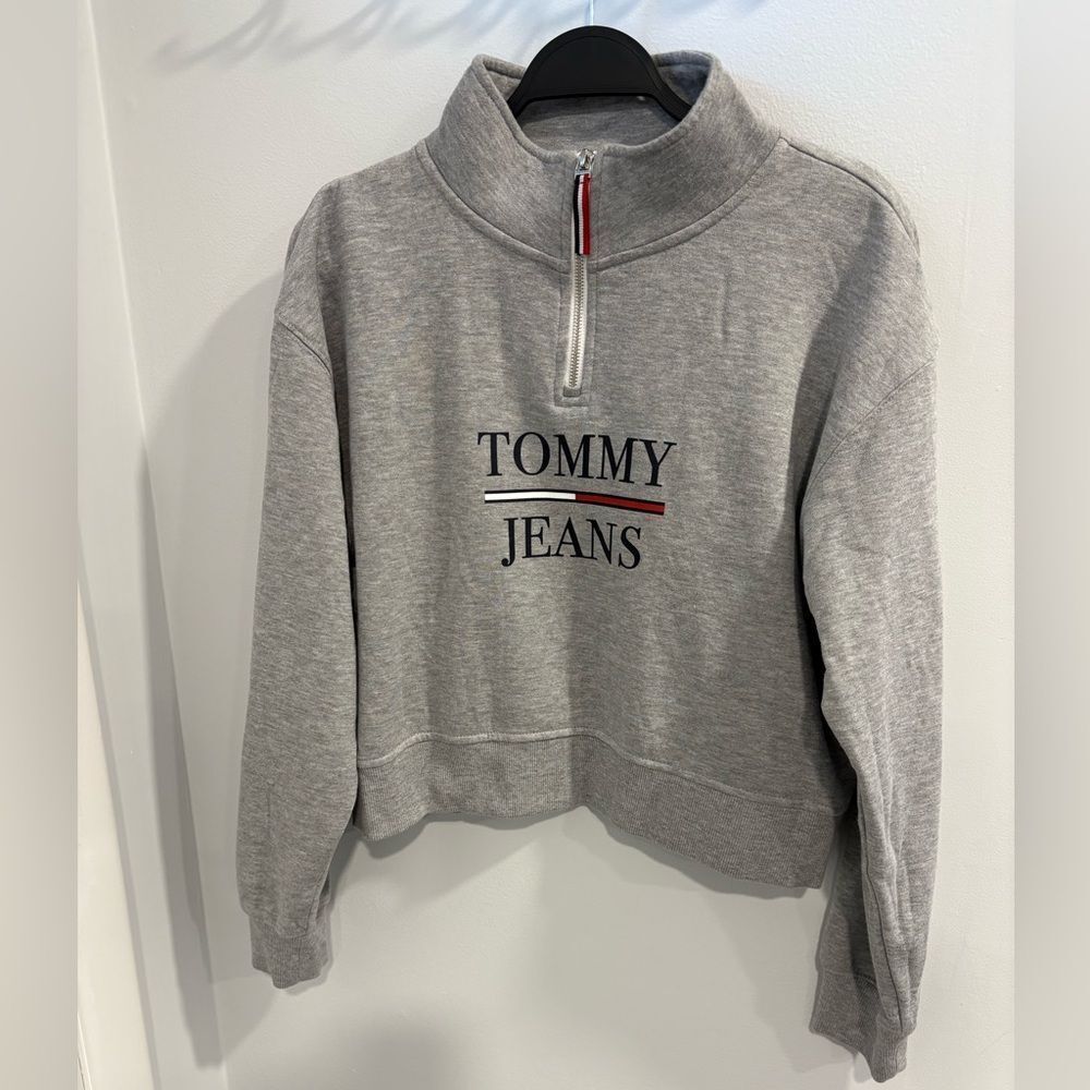 Tommy Hilfiger Gray Half-Zip Sweatshirt